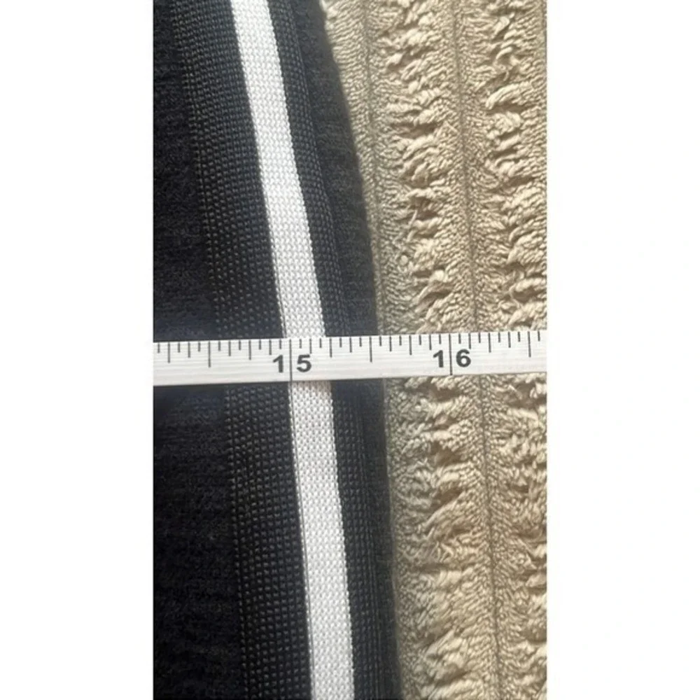 Hema Black Bodycon Midi Skirt Side Stripe Sporty Chic‎ White Slit Size S
